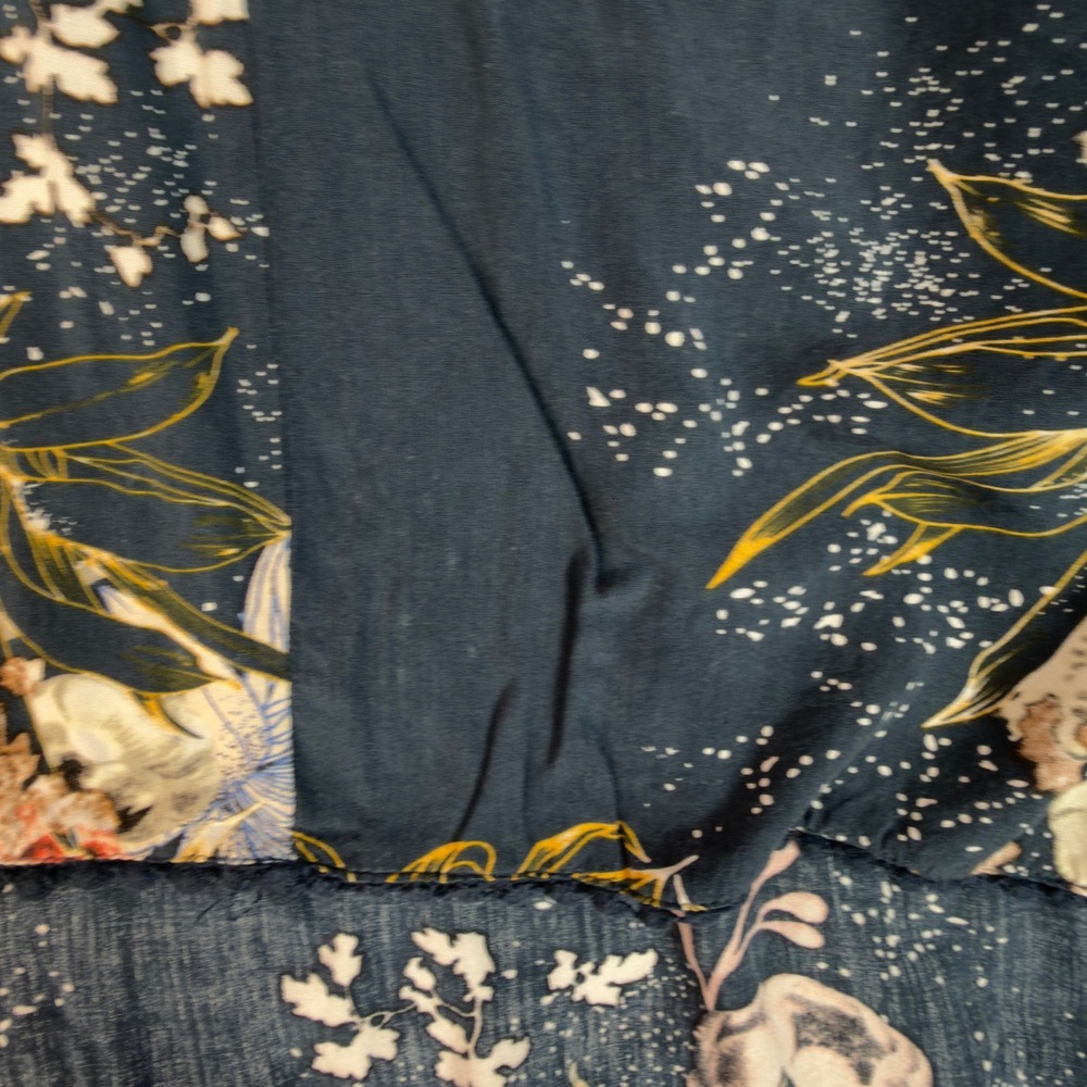 Jaase Floral High Low Top Womens Size S Blue Boho Bell Sleeve V-Neck Blouse - Picture 6 of 11
